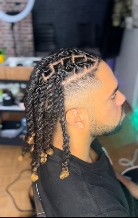 Retwist demi tete (degradé haut) +  coiffure F ( acompte 27,25, prix final 55€)