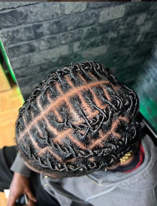 Retwist tête complète ou taper + coiffure B ( acompte 25€, prix final 60€)